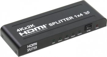 Разветвитель видеосигнала Orient <HSP0104H> HDMI Splitter (1in -> 4out, ver1.4b) + б.п.