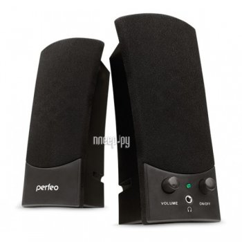 Колонки Perfeo колонки "UNO" 2.0, мощность 2х0,5 Вт (RMS), чёрн, USB