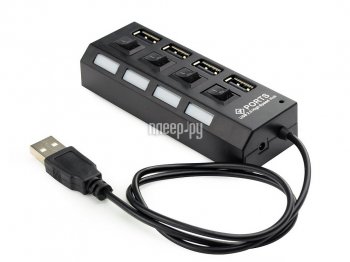 Концентратор USB Gembird 4 Ports UHB-243-AD USB 2.0 Black