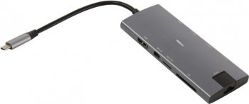 Док-станция для ноутбука KS-is <KS-704> Кабель-адаптер USB-C -> HDMI(F)+miniDP+LAN+CR+3xUSB3.0+USB-C