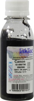 [NEW] Чернила InkTec <GI-490/790 Bk pigm 100мл> для Canon GI-490/790/890/990